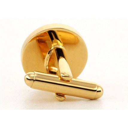 Personalised Gold Engraved Round Cufflinks