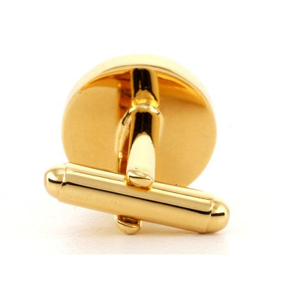 Personalised Gold Engraved Round Cufflinks