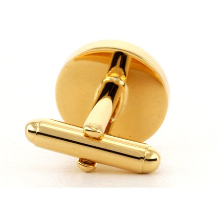 Personalised Gold Engraved Round Cufflinks