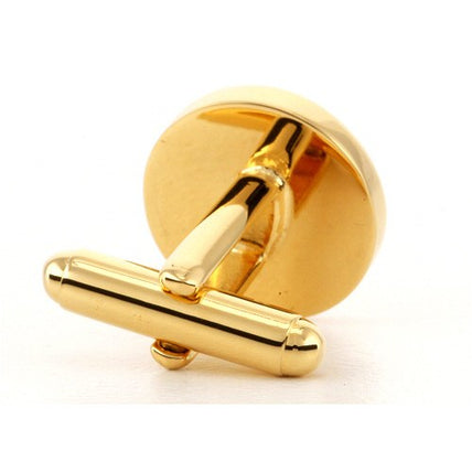 Personalised Gold Engraved Round Cufflinks