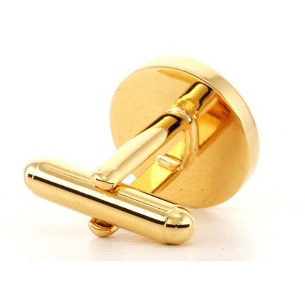 Personalised Gold Engraved Round Cufflinks