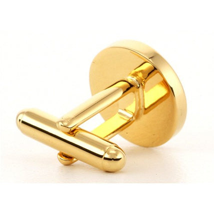 Personalised Gold Engraved Round Cufflinks