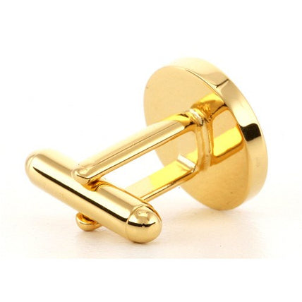 Personalised Gold Engraved Round Cufflinks