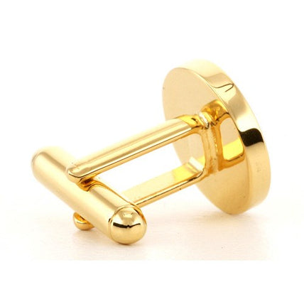 Personalised Engraved Round Gold Cufflinks
