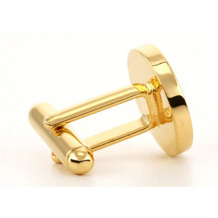 Personalised Gold Engraved Round Cufflinks