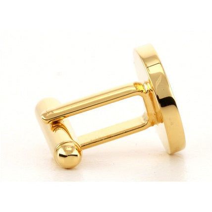 Personalised Gold Engraved Round Cufflinks