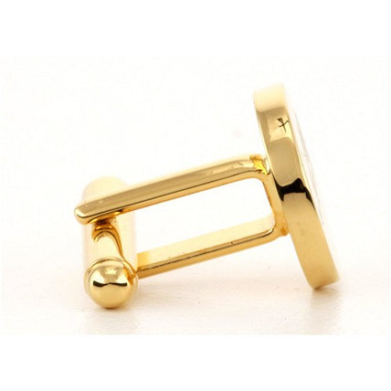Personalised Gold Engraved Round Cufflinks