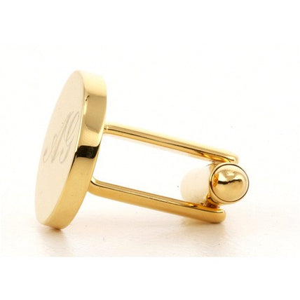 Personalised Gold Engraved Round Cufflinks