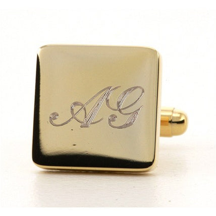 Personalised Engraved Square Gold Cufflinks