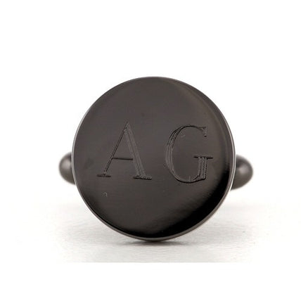 Personalised Engraved Round Gunmetal Cufflinks
