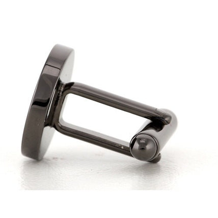 Personalised Engraved Round Gunmetal Cufflinks