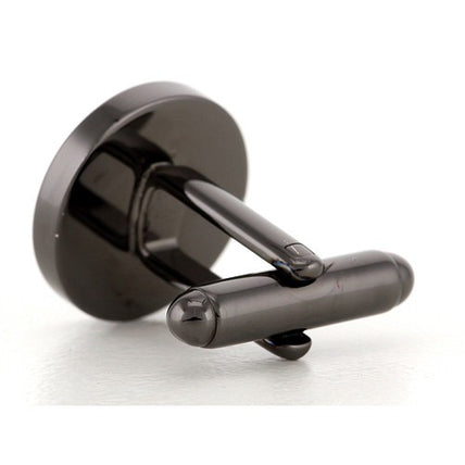 Personalised Engraved Round Gunmetal Cufflinks