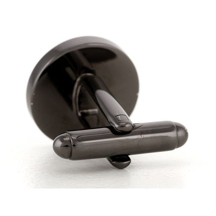 Personalised Engraved Round Gunmetal Cufflinks