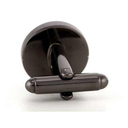 Personalised Engraved Round Gunmetal Cufflinks