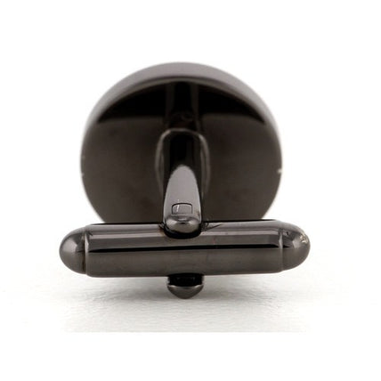 Personalised Engraved Round Gunmetal Cufflinks