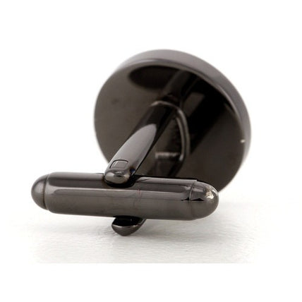 Personalised Engraved Round Gunmetal Cufflinks
