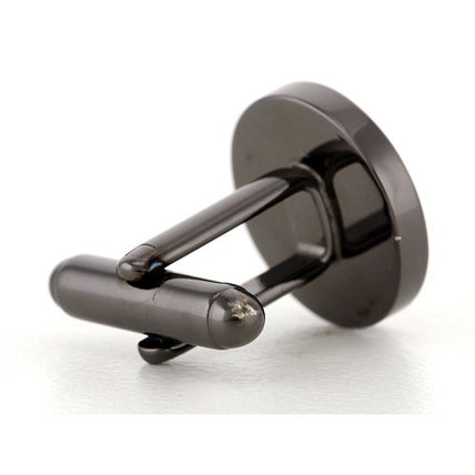 Personalised Engraved Round Gunmetal Cufflinks
