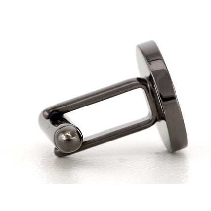 Personalised Engraved Round Gunmetal Cufflinks