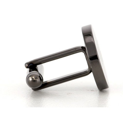 Personalised Engraved Round Gunmetal Cufflinks