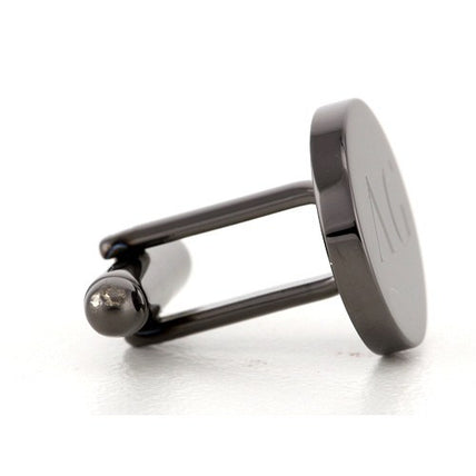 Personalised Engraved Round Gunmetal Cufflinks