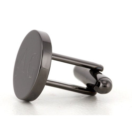 Personalised Engraved Round Gunmetal Cufflinks