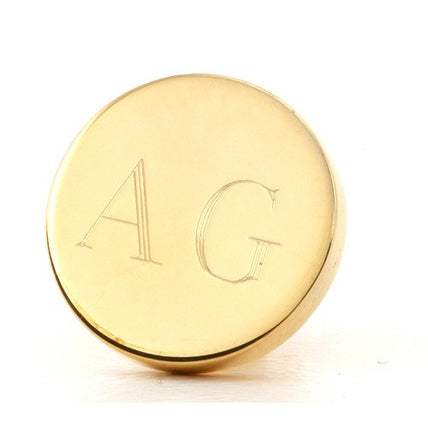 Personalised Engraved Round Gold lapel Pins