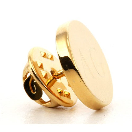 Personalised Engraved Round Gold lapel Pins