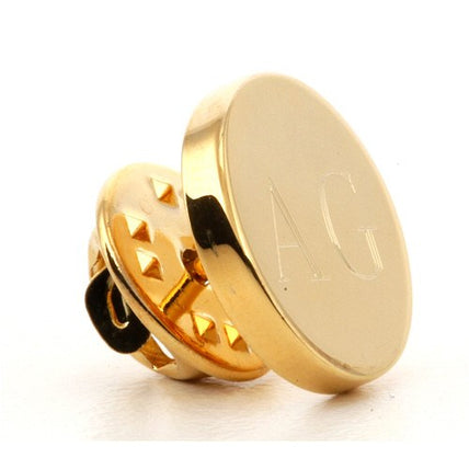 Personalised Engraved Round Gold lapel Pins