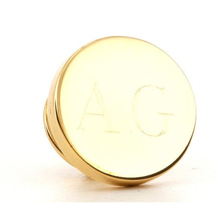 Personalised Engraved Round Gold lapel Pins
