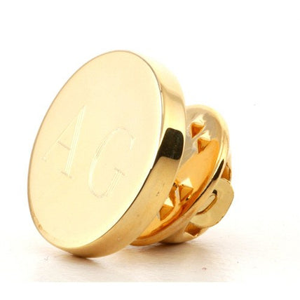 Personalised Engraved Round Gold lapel Pins