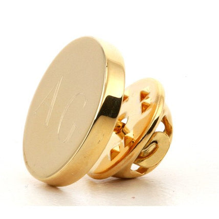 Personalised Engraved Round Gold lapel Pins