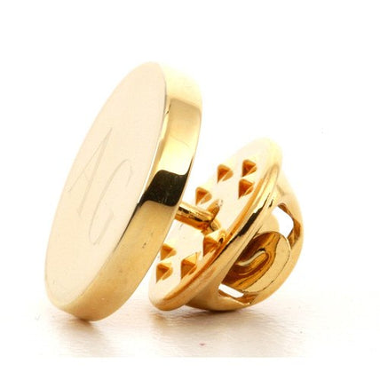 Personalised Engraved Round Gold lapel Pins