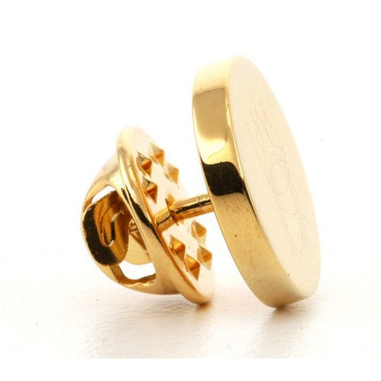 Logo Crest Engraved Round Gold lapel Pins