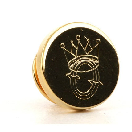 Logo Crest Engraved Round Gold lapel Pins