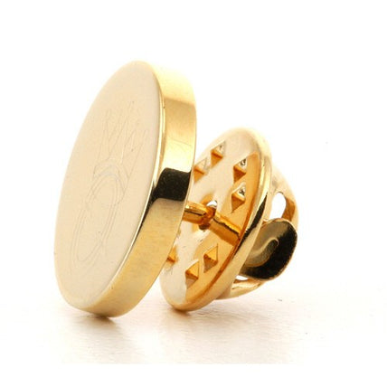 Logo Crest Engraved Round Gold lapel Pins