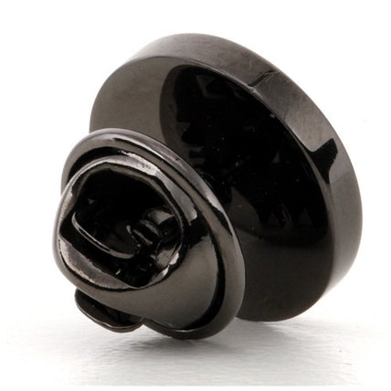 Logo Crest Engraved Round Gunmetal lapel Pins