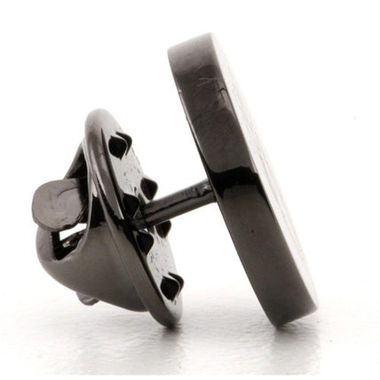 Logo Crest Engraved Round Gunmetal lapel Pins