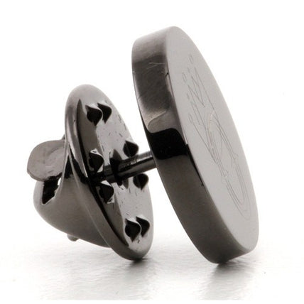 Logo Crest Engraved Round Gunmetal lapel Pins