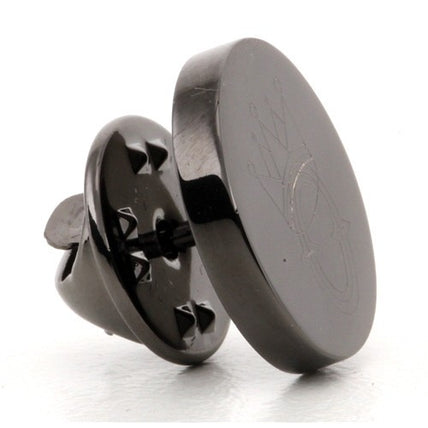 Logo Crest Engraved Round Gunmetal lapel Pins