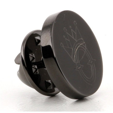 Logo Crest Engraved Round Gunmetal lapel Pins