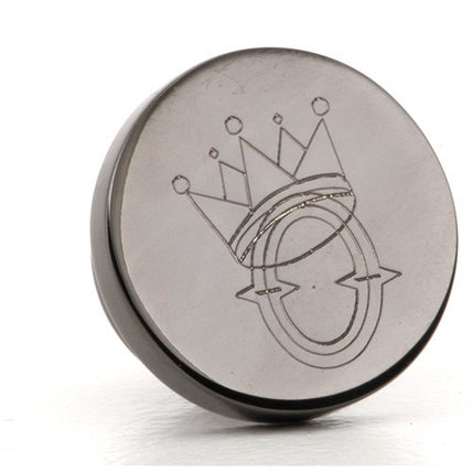 Logo Crest Engraved Round Gunmetal lapel Pins