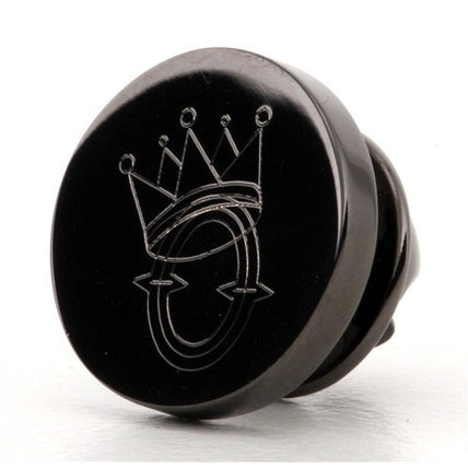 Logo Crest Engraved Round Gunmetal lapel Pins
