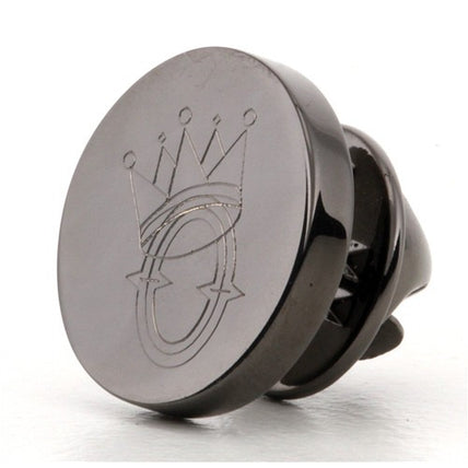 Logo Crest Engraved Round Gunmetal lapel Pins