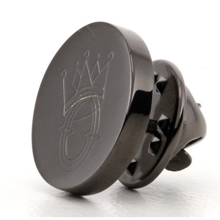 Logo Crest Engraved Round Gunmetal lapel Pins