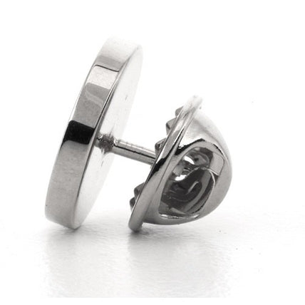 Logo Crest Engraved Round Silver lapel Pins