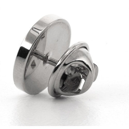 Logo Crest Engraved Round Silver lapel Pins