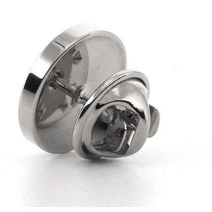 Logo Crest Engraved Round Silver lapel Pins