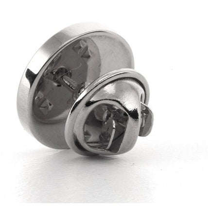 Logo Crest Engraved Round Silver lapel Pins