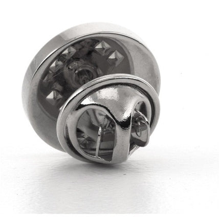 Logo Crest Engraved Round Silver lapel Pins