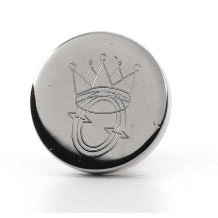 Logo Crest Engraved Round Silver lapel Pins